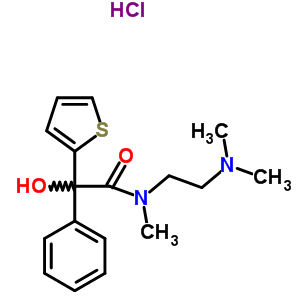 N-(2-dimethylaminoethyl)-2-hydroxy-n-methyl-2-phenyl-2-thiophen-2-ylacetamide hydrochloride Structure,37109-10-7Structure