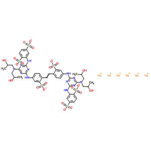 Hexasodium 2-[[4-[bis(2-hydroxypropyl)amino]-6-[4-[2-[4-[[4-[bis(2-hydroxypropyl)amino]-6-(2,5-disulfonatoanilino)-1,3,5-triazin-2-yl]amino]-2-sulfonato-phenyl]vinyl]-3-sulfonato-anilino]-1,3,5-triazi Structure,371756-75-1Structure