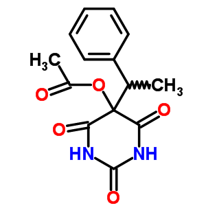 5-(乙酰氧基)-5-(1-苯基乙基)巴比妥酸结构式_37431-37-1结构式