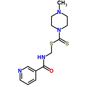 (吡啶-3-羰基氨基)甲基4-甲基哌嗪-1-二硫代甲酸酯结构式_38221-47-5结构式