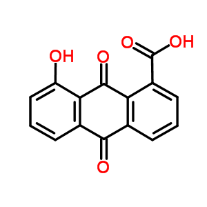 9,10-二氢-8-羟基-9,10-二氧代-1-蒽羧酸结构式_38366-35-7结构式
