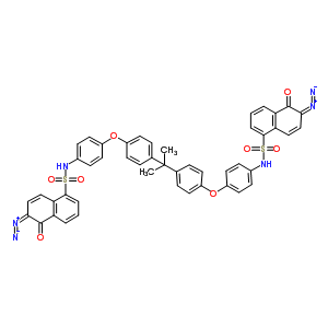 N,N-[(1-甲基亚乙基)双(4,1-亚苯基氧基-4,1-亚苯基)]双[6-二氮杂-5,6-二氢-5-氧代-1-萘磺酰胺]结构式_38412-12-3结构式