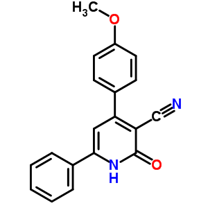 1,2-二氢-4-(4-甲氧基苯基)-2-氧代-6-苯基-3-吡啶甲腈结构式_38468-90-5结构式
