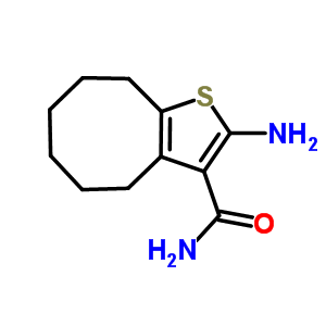 2-氨基-4,5,6,7,8,9-六氢辛基[b]噻吩-3-羧酰胺结构式_40106-15-8结构式