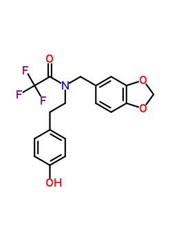 n-(1,3-苯并二氧杂环戊烯-5-甲基)-2,2,2-三氟-n-[2-(4-羟基苯基)乙基]-乙酰胺结构式_40135-88-4结构式