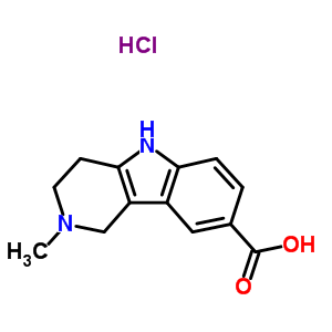 2-甲基-2,3,4,5-四氢-1H-吡啶并[4,3-b]-吲哚-8-羧酸盐酸盐结构式_40431-45-6结构式