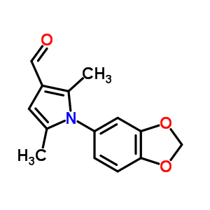 1-苯并[1,3]二氧代l-5-基-2,5-二甲基-1H-吡咯-3-甲醛结构式_409353-81-7结构式