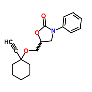 5-[(1-乙炔环己基)氧基甲基]-3-苯基-噁唑啉-2-酮结构式_42468-57-5结构式