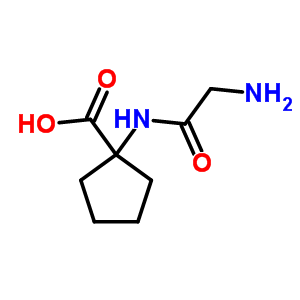 1-((氨基乙酰基)氨基)环戊烷羧酸结构式_42558-81-6结构式