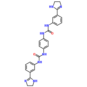 1-[3-(4,5-二氢-1H-咪唑-2-基)苯基]-3-[4-[[3-(4,5-二氢-1H-咪唑-2-基)苯基]氨基甲酰氨基]苯基]脲结构式_4315-43-9结构式