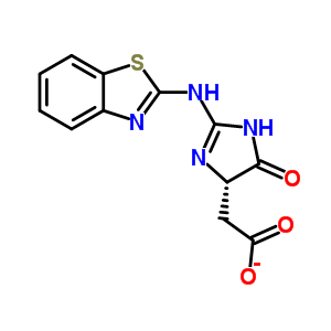 [2-(苯并噻唑-2-基氨基)-5-氧代-4,5-二氢-3H-咪唑-4-基]-乙酸结构式_436811-21-1结构式