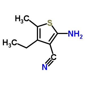 2-氨基-4-乙基-5-甲基噻吩-3-甲腈结构式_4651-92-7结构式