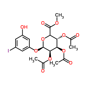 5-碘间苯二酚-2’,3’,4’-三-O-乙酰基-beta-D-葡糖苷酸甲酯结构式_490028-20-1结构式