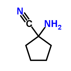 1-氨基环戊烷甲腈结构式_49830-37-7结构式