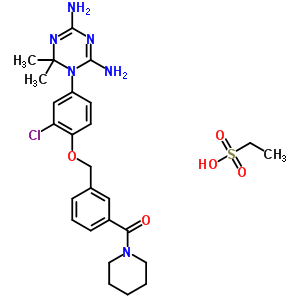 [3-[[2-氯-4-(4,6-二氨基-2,2-二甲基-1,3,5-噻嗪-1-基)苯氧基]甲基]苯基]-(1-哌啶)甲酮结构式_50508-19-5结构式