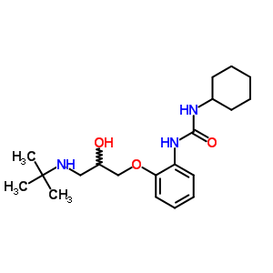 N-环己基-n-[2-(3-叔丁基氨基-2-羟基丙氧基)苯基]脲结构式_50903-17-8结构式
