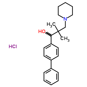 Alpha-(4-联苯基)-beta,beta-二甲基-1-哌啶丙醇盐酸盐结构式_50910-28-6结构式