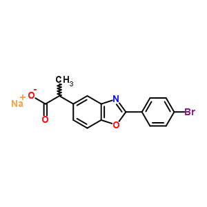 2-(4-溴苯基)-α-甲基-5-苯并噁唑乙酸钠结构式_51234-39-0结构式