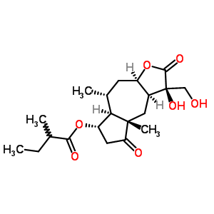 (R)-2-methylbutanoic acid (3r,3aalpha,7aalpha,9aalpha)-dodecahydro-3-hydroxy-3-hydroxymethyl-4abeta,8alpha-dimethyl-2,5-dioxoazuleno[6,5-b]furan-7alpha-yl ester Structure,51292-61-6Structure