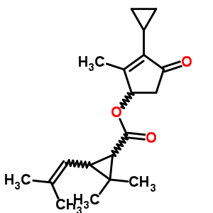 2,2-二甲基-3-(2-甲基-1-丙烯基)-,3-环丙基-2-甲基-4-氧代-2-环戊烯-1-环丙烷羧酸酯结构式_51921-93-8结构式