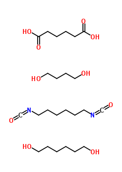 己二酸与 1,4-丁二醇, 1,6-二异氰酸己烷和 1,6-己烷二醇聚合物结构式_52270-22-1结构式