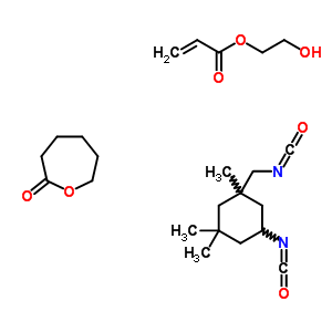 2-丙烯酸 2-羟基乙基酯与 5-异氰酸-1-(异氰酸甲基)-1,3,3-三甲基环己烷和 2-氧杂环庚酮聚合物结构式_52404-32-7结构式