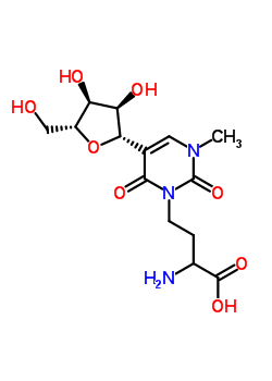 3-(3-氨基-3-羧基丙基)-1-甲基伪尿苷结构式_52777-29-4结构式