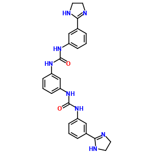 3-[3-(4,5-二氢-1H-咪唑-2-基)苯基]-1-[3-[[3-(4,5-二氢-1H-咪唑-2-基)苯基]氨基甲酰氨基]苯基]脲结构式_5300-47-0结构式