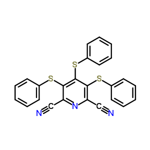 3,4,5-三(苯基硫代)-2,6-吡啶二甲腈结构式_53862-54-7结构式
