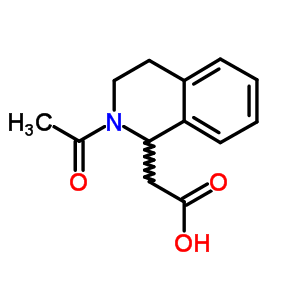 (2-乙酰基-1,2,3,4-四氢异喹啉-1-基)乙酸结构式_53921-74-7结构式
