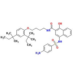 4-[[(4-Aminophenyl)sulfonyl ]amino]-n-[4-[2,4-bis(1,1-dimethylpropyl)phenoxy]butyl ]-1-hydroxy-2-naphthalenecarboxamide Structure,54179-19-0Structure