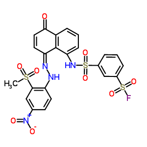 3-[[[5-Hydroxy-8-[[2-(methylsulfonyl)-4-nitrophenyl ]azo]-1-naphthalenyl ]amino]sulfonyl ]benzenesulfonic acid fluoride Structure,54180-05-1Structure