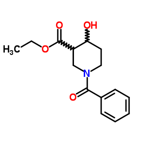 1-苯甲酰基-4-羟基-3-哌啶羧酸乙酯结构式_5435-00-7结构式