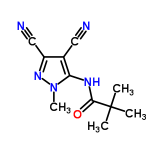 N-(4,5-二氰基-2-甲基-吡唑-3-基)-2,2-二甲基-丙酰胺结构式_54385-56-7结构式