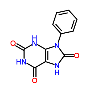 9-苯基-3,7-二氢嘌呤-2,6,8-三酮结构式_5443-39-0结构式