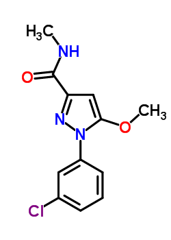 1-(3-氯苯基)-5-甲氧基-3-(n-甲基氨基甲酰)吡唑结构式_54708-68-8结构式