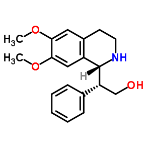 (R)-2-((r)-6,7-二甲氧基-1,2,3,4-四氢-异喹啉-1-基)-2-苯基-乙醇结构式_548443-18-1结构式