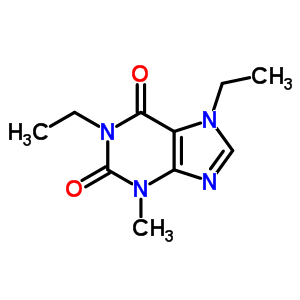 1,7-二乙基-2,3,6,7-四氢-3-甲基-1H-嘌呤-2,6-二酮结构式_54889-96-2结构式