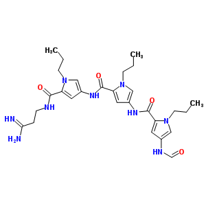 N-(5-(((3-氨基-3-亚氨基丙基)氨基)羰基)-1-丙基-1H-吡咯-3-基)-4-(((4-(甲酰氨基)-1-丙基-1H-吡咯-2-基)羰基)氨基)-1-丙基-1H-吡咯-2-甲酰胺结构式_54954-78-8结构式