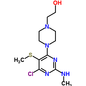 4-[6-氯-2-(甲基氨基)-5-(甲基硫代)-4-嘧啶]-1-哌嗪乙醇结构式_55477-27-5结构式