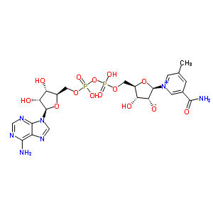 (2R,3r,4s,5r)-5-[[[[(2r,3s,4r,5r)-5-(6-aminopurin-9-yl)-3,4-dihydroxyoxolan-2-yl]methoxy-hydroxyphosphoryl]oxy-hydroxyphosphoryl]oxymethyl]-2-(3-carbamoyl-5-methylpyridin-1-ium-1-yl)-4-hydroxyoxolan-3 Structure,56541-76-5Structure