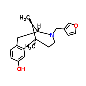 [2R,6R,11R,(-)]-1,2,3,4,5,6-六氢-6,11-二甲基-3-(3-呋喃基甲基)-2,6-甲桥-3-苯并氮杂环辛四烯-8-醇结构式_56649-73-1结构式