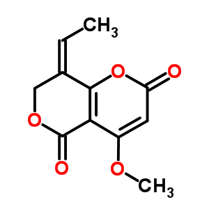 (8E)-8-ethylidene-7,8-dihydro-4-methoxy-2h,5h-pyrano[4,3-b]pyran-2,5-dione Structure,56775-57-6Structure