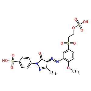 4-[4-[2-Methoxy-5-(2-sulfooxyethylsulfonyl)phenylazo]-3-methyl-5-oxo-2-pyrazolin-1-yl ]benzenesulfonic acid Structure,56892-20-7Structure