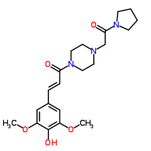 1-[3-(4-Hydroxy-3,5-dimethoxyphenyl)-1-oxo-2-propenyl ]-4-[(1-pyrrolidinyl)carbonylmethyl ]piperazine Structure,57061-75-3Structure