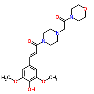 4-[[4-[3-(4-Hydroxy-3,5-dimethoxyphenyl)-1-oxo-2-propenyl ]piperazino]acetyl ]morpholine Structure,57061-76-4Structure