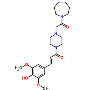 1-[4-[2-(六氢-1H-氮杂革-1-基)-2-氧代乙基]哌嗪-1-基]-3-(4-羟基-3,5-二甲氧基苯基)-2-丙烯-1-酮结构式_57061-77-5结构式