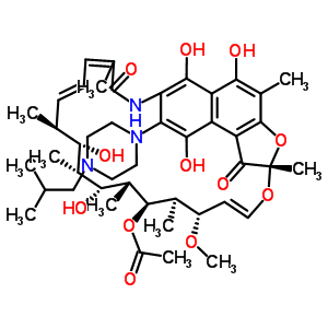 3-[4-(2-甲基丙基)-1-哌嗪基]-利福霉素结构式_57184-22-2结构式