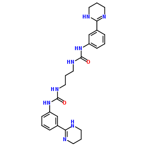 3-[3-(1,4,5,6-四氢嘧啶-2-基)苯基]-1-[3-[[3-(1,4,5,6-四氢嘧啶-2-基)苯基]氨基甲酰氨基]丙基]脲结构式_5726-76-1结构式