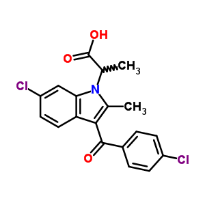 3-(P-chlorobenzoyl)-6-chloro-α,2-dimethyl-1h-indole-1-acetic acid Structure,57329-97-2Structure